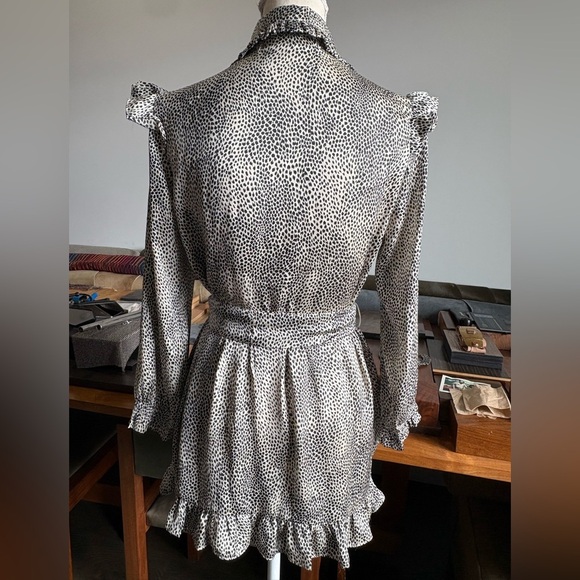NWT Pink Martin leopard print ruffled mini shirtdress Size M - Picture 9 of 12